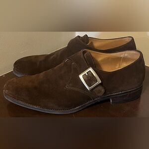 MEERMIN Brown Suede Buckle Strap Dress Shoes Size 8